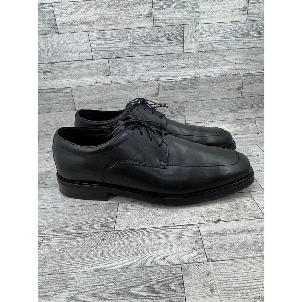 Florsheim Comfortech DM2 Men Sz 12D Black Leather Bicycle‎ Toe Oxfords 18291-01